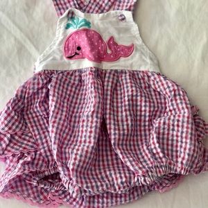 Brand New Baby Girl smocked whale romper-9 months